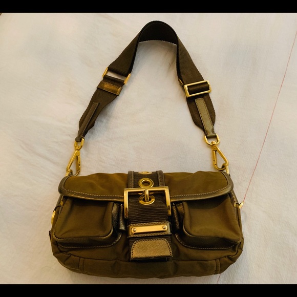 Prada Clutch with Military Strap - Picture 1 of 10